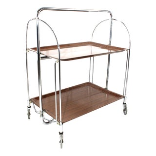 Mid-Century Dinett Foldable Serving Trolley from Bremshey Solingen, 1960s For Sale
