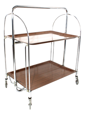 Mid-Century Dinett Foldable Serving Trolley from Bremshey Solingen, 1960s