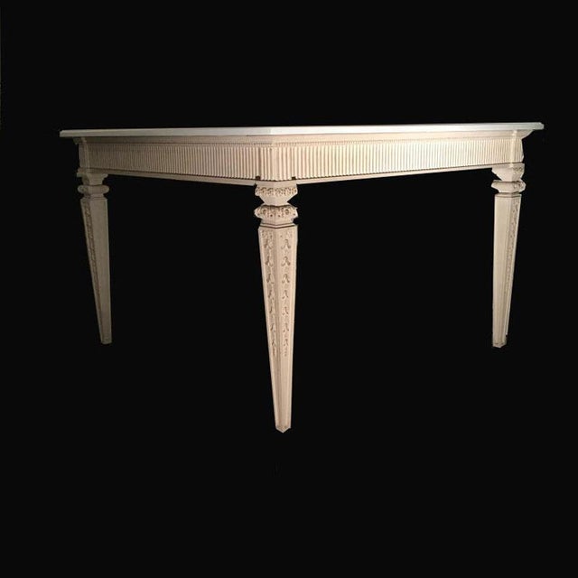 Wood French Ecru Wood Dining Table by anonimo For Sale - Image 7 of 11