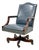 Hancock & Moore Blue Leather Swivel Desk Chair With Nailhead Trim For Sale