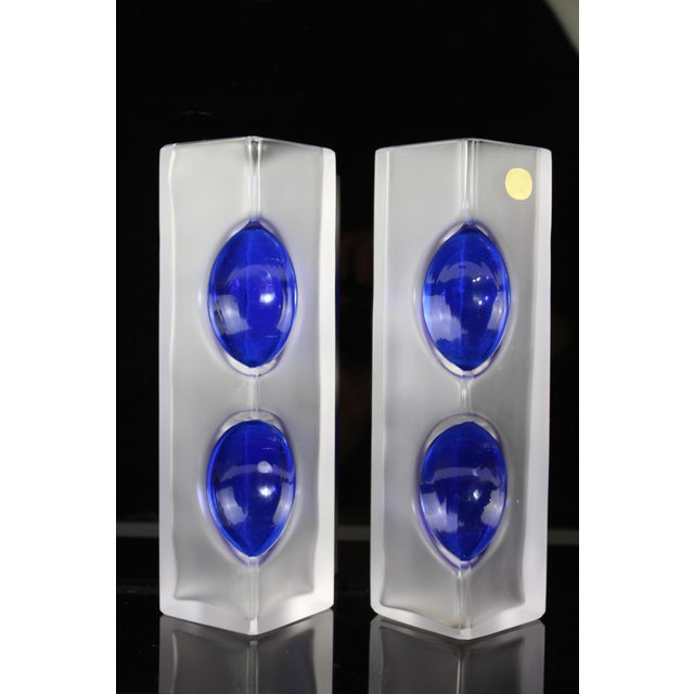 Lead Crystal Segment Vases by C. J. Riedel for Riedel, 1960s, Set of 2 For Sale - Image 9 of 11