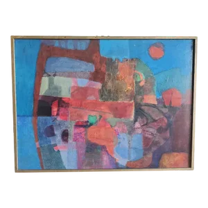 1960s "Ode to the West Wind" Nan Auldin Original Oil Painting, Framed