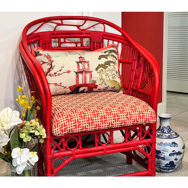 Mid 20th Century 2 Brighton Pavillion Rattan Lounge, Accent Chairs With Chippendale Fretwork. For Sale - Image 9 of 9