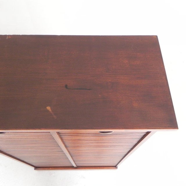 Oak Roller Shutter Cabinet, 1930s For Sale - Image 11 of 18