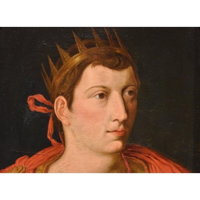 Flemish School Artist, Portrait of the Roman Emperor Augustus, 1600s-1700s, Oil on Canvas For Sale - Image 8 of 13