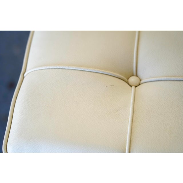 Metal Vintage Cream Leather Knoll Barcelona Chair by Ludwig Mies Van Der Rohe For Sale - Image 7 of 12
