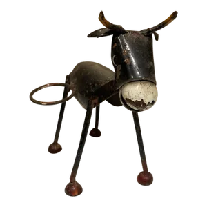 1970s Manuel Felguerez Style Black Donkey Napkin Holder Caddy Mexico