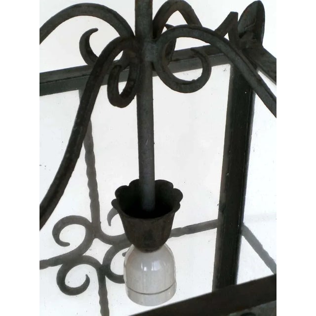 Metal Mid-Century Large Italian Wrought Iron Ceiling Lamps, Set of 2 For Sale - Image 7 of 9