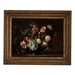 R. Suraci, Floral Still Life, 1980s, Oil on Canvas For Sale