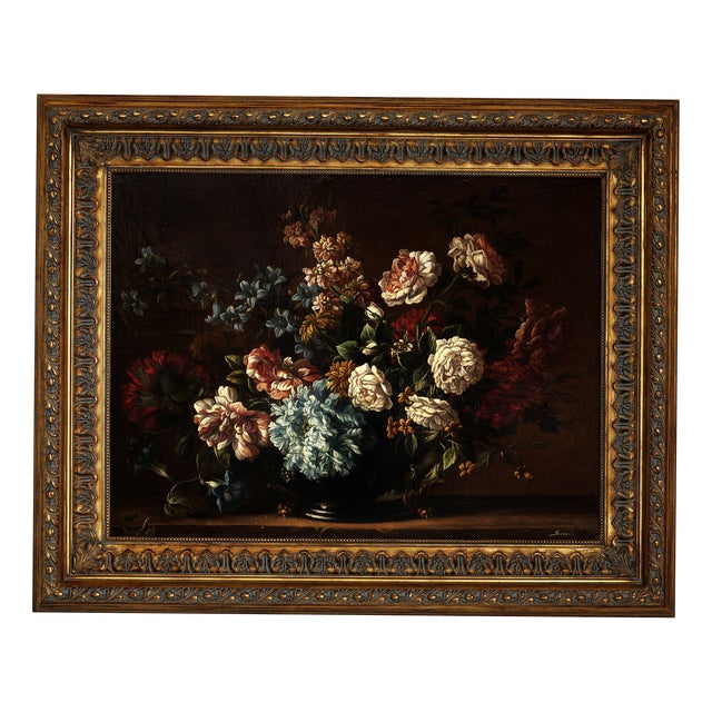 R. Suraci, Floral Still Life, 1980s, Oil on Canvas For Sale