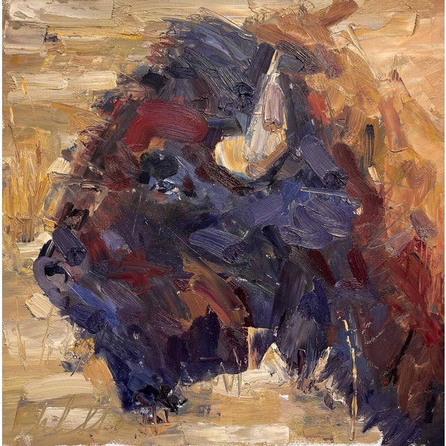 As you Wish by Clyde Steadman | Oil on Cradled Panel Abstract depiction of a figure in dark colors. For Sale