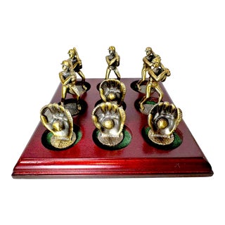 Vintage 1990s Baseball Theme Tic Tax Toe Game Board- 11 Piece Set For Sale