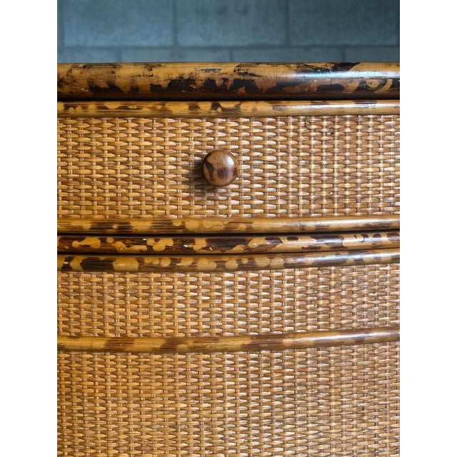 Wood 1980s British Colonial Style Bamboo and Cane Corner Cabinet For Sale - Image 7 of 12