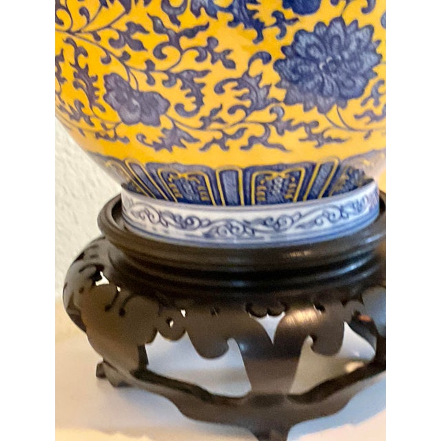 Chinese Vintage Chinese Porcelain Mustard-Yellow Glazed Vase For Sale - Image 3 of 12