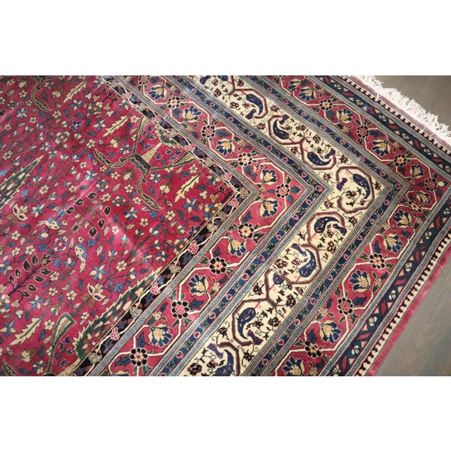 Indian Vintage Indian Larestan Plum Rug rug no.10839 For Sale - Image 3 of 15
