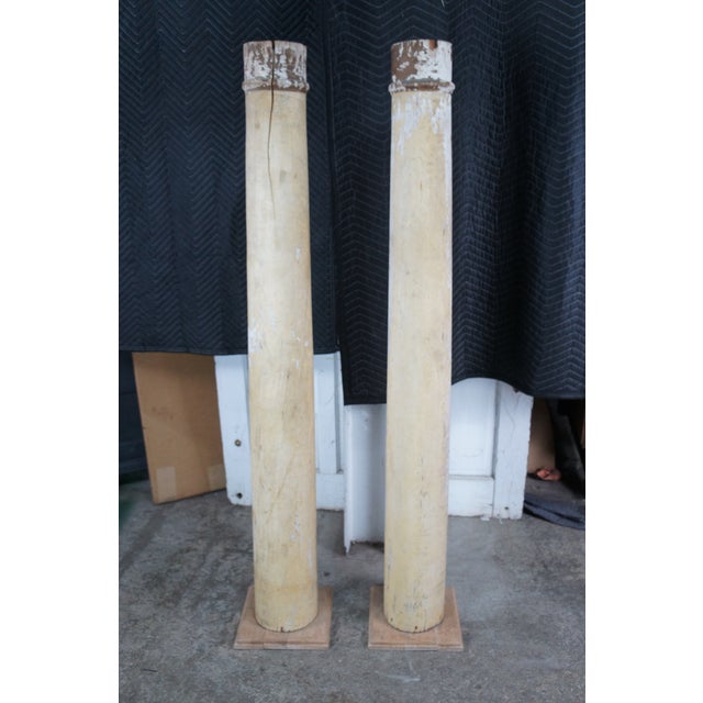 Wood Antique Architectural Reclaimed Salvaged Decorative Columns Distressed Wood 67" For Sale - Image 7 of 11