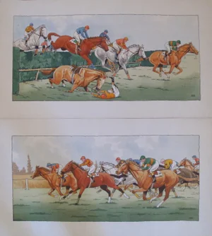 Le Rallic French Horse Racing Posters - Pair