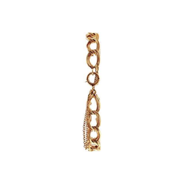 Mid-Century 14kyg Double Texture Link Bracelet For Sale - Image 4 of 5