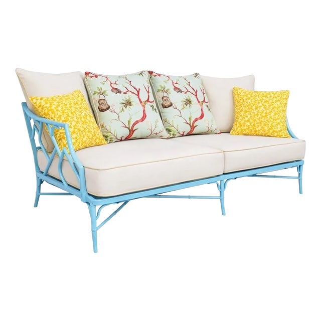 Outdoor Bamboo-Style Sofas by Century Furniture, Set of 2 For Sale