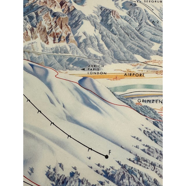 Sky Blue 1964 Innsbruck Austria Winter Olympics Poster Heinrich Berann Panorama Map For Sale - Image 8 of 12