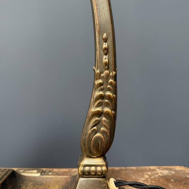 French Art Nouveau Table Lamp with Transparent Glass Shade For Sale - Image 13 of 18