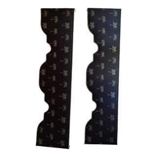 Custom Palm Tree Scalloped Valances – Set of 2 For Sale
