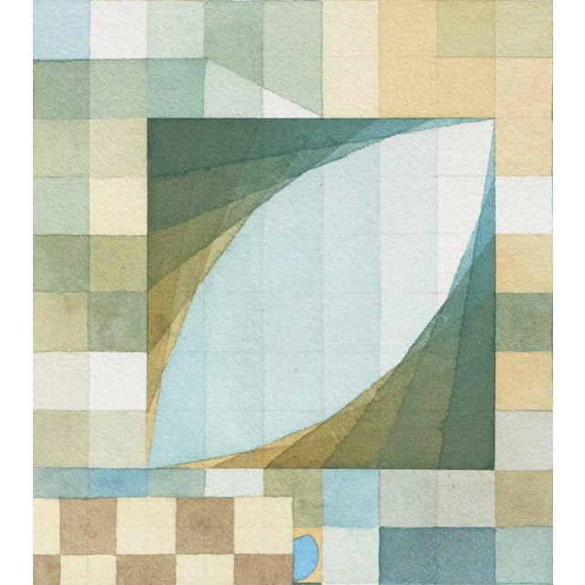 'Abstract Watercolor in Azure and Jade' by D.M.Hubbard; 1980 For Sale In Monterey, CA - Image 6 of 10