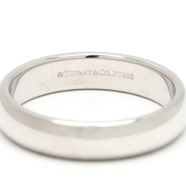 Tiffany and Co. Tiffany & Co Band Ring, Platinum, Ring Size 8.25, Stackable For Sale - Image 4 of 5