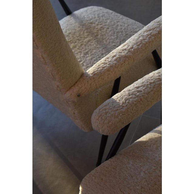 Lounge Chairs in Synthetic Astrakan, 1960, Set of 2 For Sale - Image 4 of 5