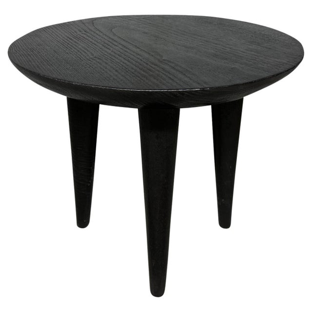 Andrianna Shamaris Minimalist Charred Round Side Table For Sale - Image 15 of 18