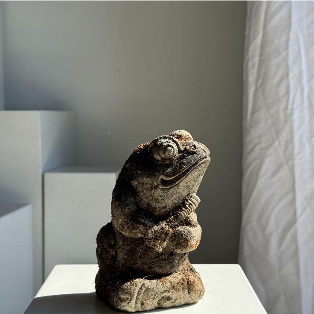 Small Balinese limestone frog sculpture, musical instrument. Authentic small local sculpture, found in Bali in a large...