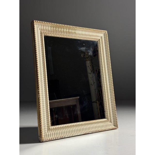 French Mirror in Ribbed White Frame, 1890s For Sale - Image 11 of 13