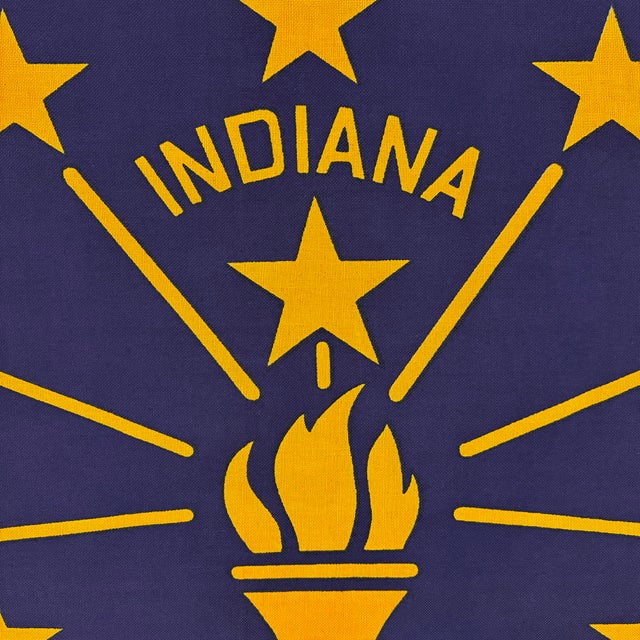 Textile Vintage Cotton State Flag of Indiana For Sale - Image 7 of 7