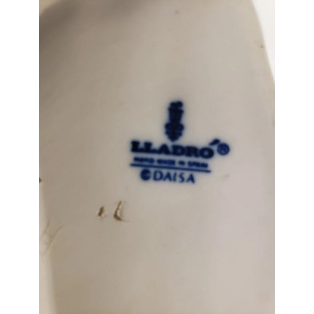 Vintage Lladro Shepardess Girl Sitting With Dove Porcelain Figurine For Sale - Image 9 of 9