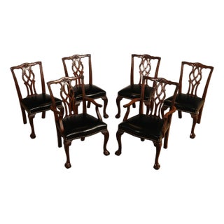 Kindel Chippendale Style Set of Six Mahogany Dining Chairs For Sale