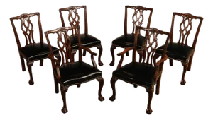 Kindel Chippendale Style Set of Six Mahogany Dining Chairs