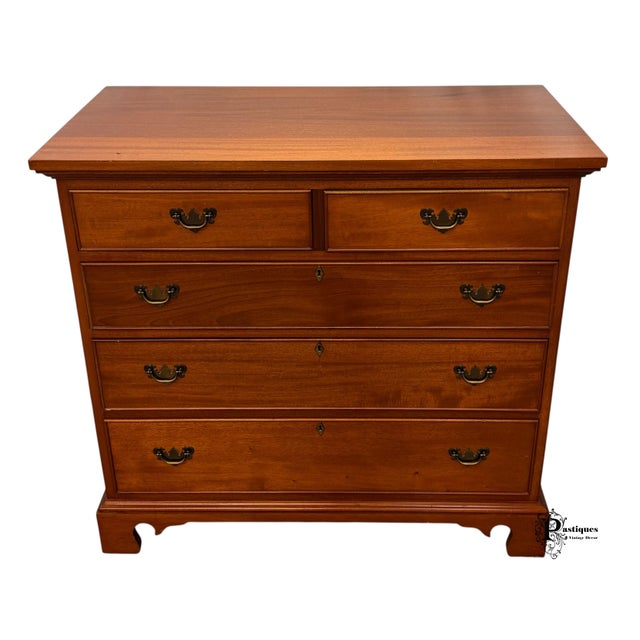 Vintage Craftique Chippendale Style Solid Mahogany Chest of Drawers For Sale - Image 10 of 10
