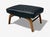 Danish Modern, Black Leatherette, Stained Wood, Footstool, Denmark, 1950s For Sale - Image 4 of 10