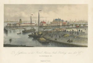 Stemler, Harbour of the IJ Amsterdam, 1871, Paper