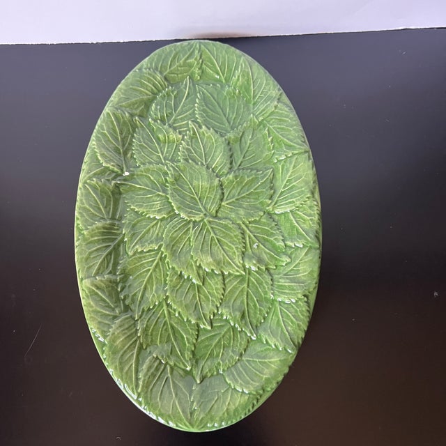 Green Vintage Italian Majolica Bunny Butter Dish – Hand-Painted Ceramic Easter Kitchen Decor, Made in Italy For Sale - Image 8 of 11