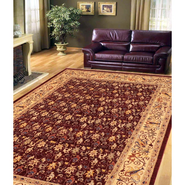 "Enhance the ambiance of your home with this magnificent Persian-influenced Turkish hand-knotted rug made by skilled...