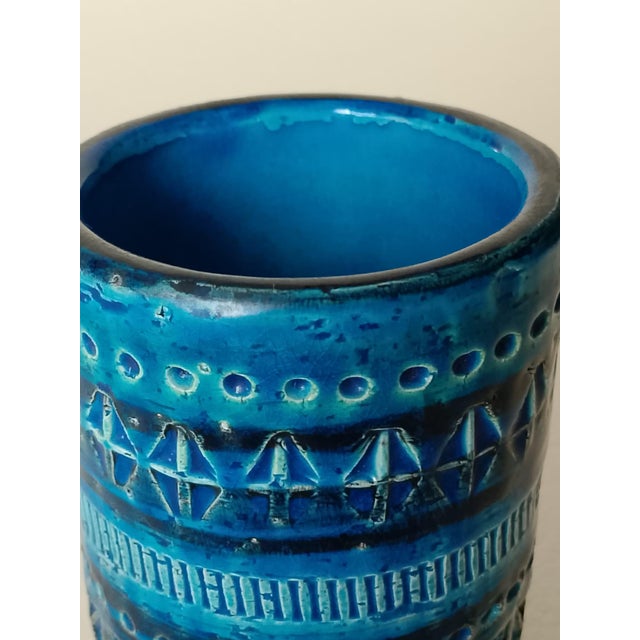 Mid-Century Modern Mid-Century Rimini Blue Vase from Bitossi-Flavia Montelupo For Sale - Image 3 of 6