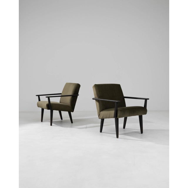 1960s Czech Upholstered Armchairs, a Pair For Sale - Image 17 of 18