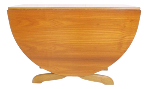 Mid-Century Teak Drop Leaf Dining Table with Curved Pedestal Base from Morris of Glasgow, 1960s