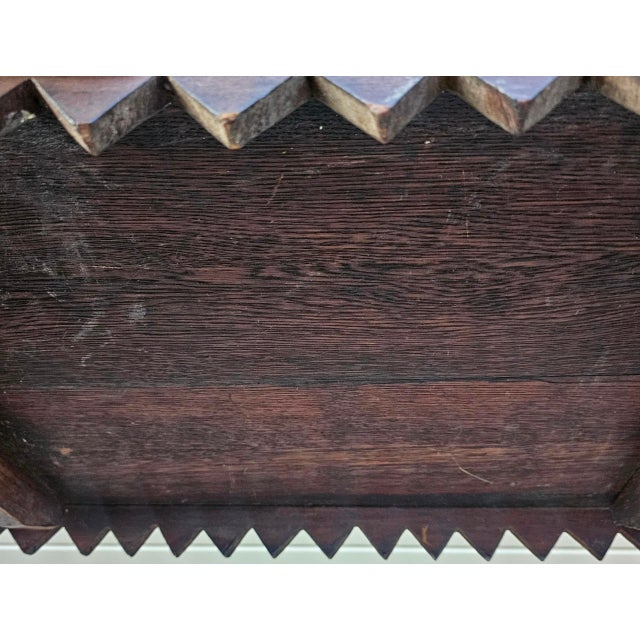 Wood Antique Rustic Handcrafted Chess Table For Sale - Image 7 of 9