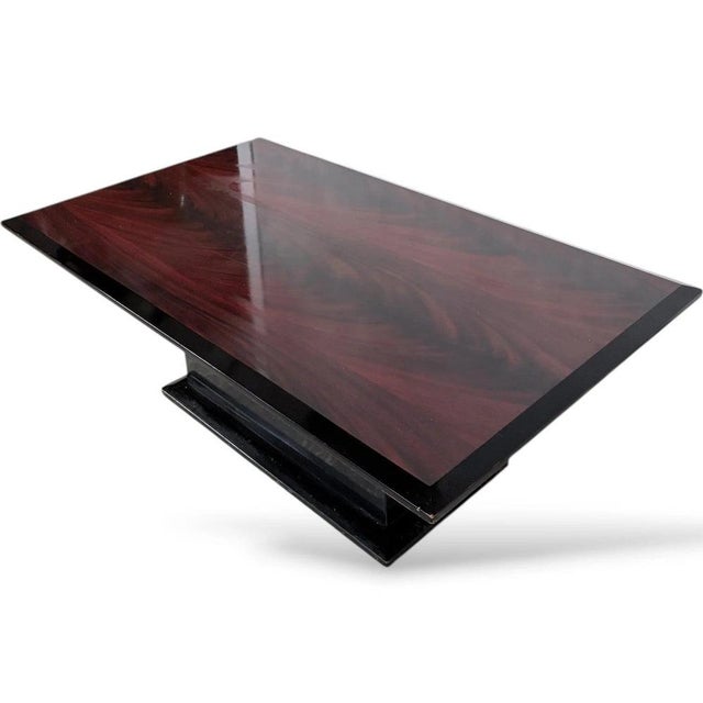 Black Art Deco Coffee Table with Black Lacquer Pedestal Base, 1930s For Sale - Image 8 of 10