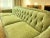 This vintage chartreuse velvet three-seat sofa exudes Mid-Century Modern elegance featuring a tailored skirt, arm caps, a...