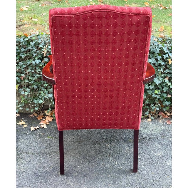 Red Fairfield Furniture Upholstered Armchairs - A Pair For Sale - Image 8 of 12