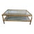 1960s Vintage Bamboo, Glass, and Brass Coffee Table For Sale