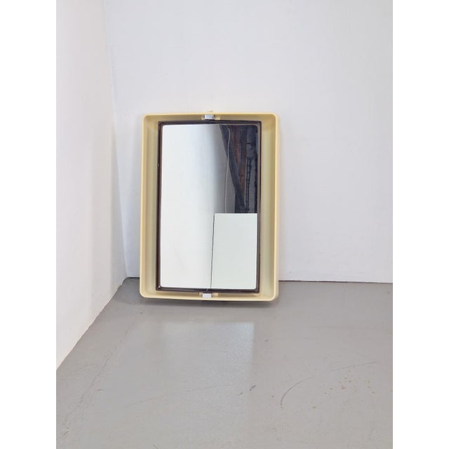 Beige Vintage Rectangular Backlit Mirror from Allibert, France, 1970s For Sale - Image 8 of 18